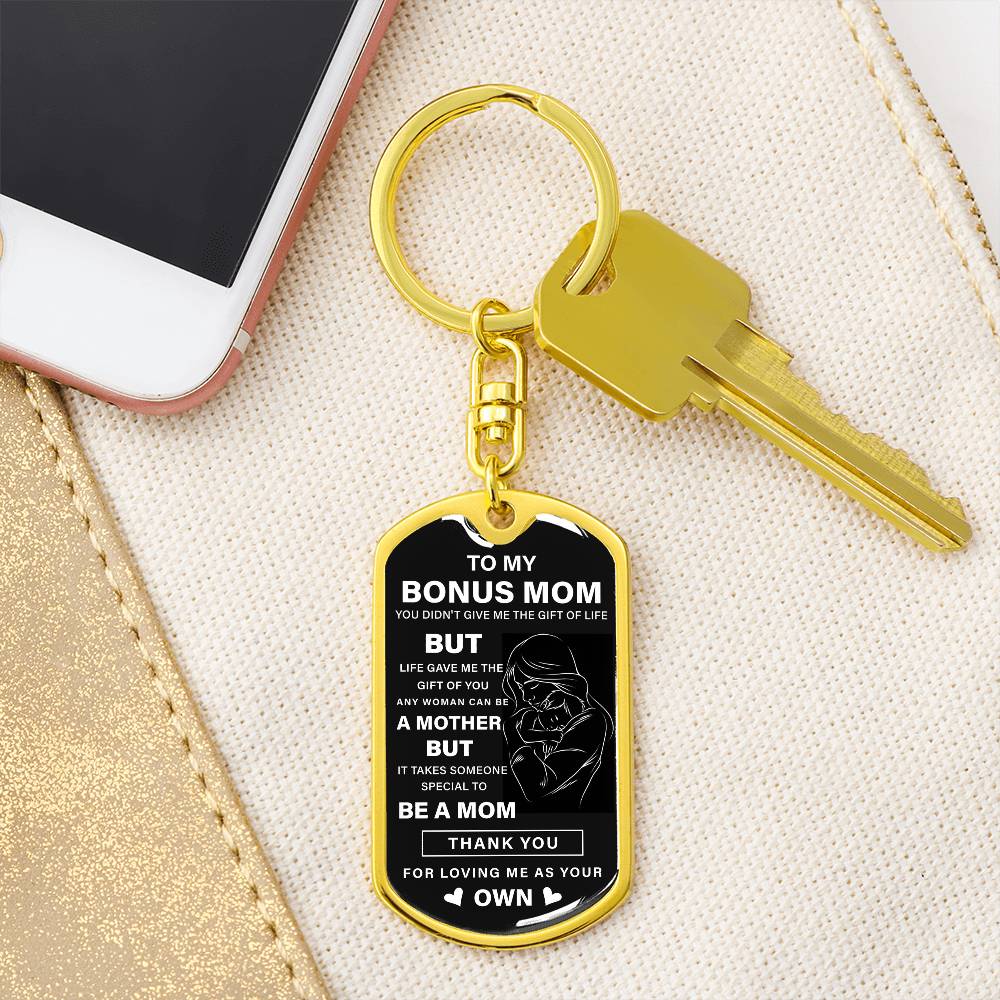 Bonus Mom Keychain Gift from Stepson or Stepdaughter
