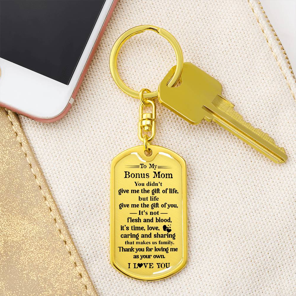 Bonus Mom Keychain Gift – Thank You for Loving Me