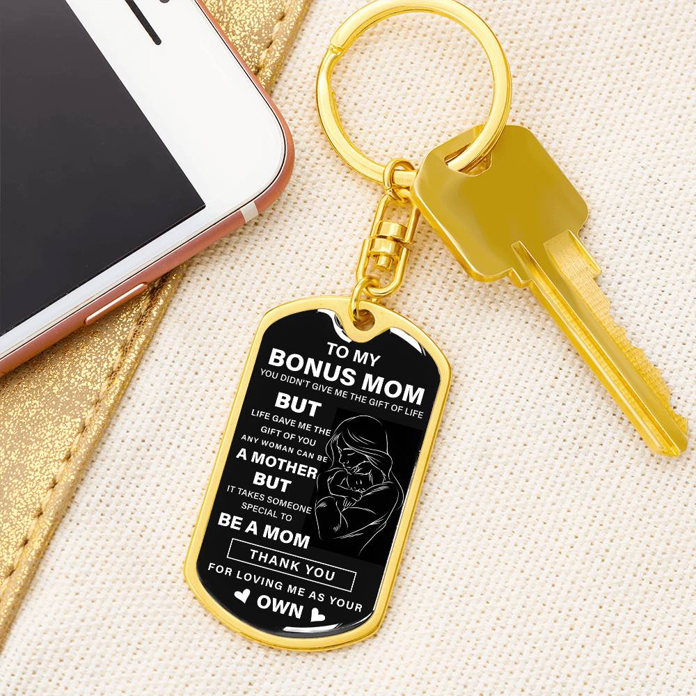 Bonus Mom Keychain Gift from Stepson or Stepdaughter
