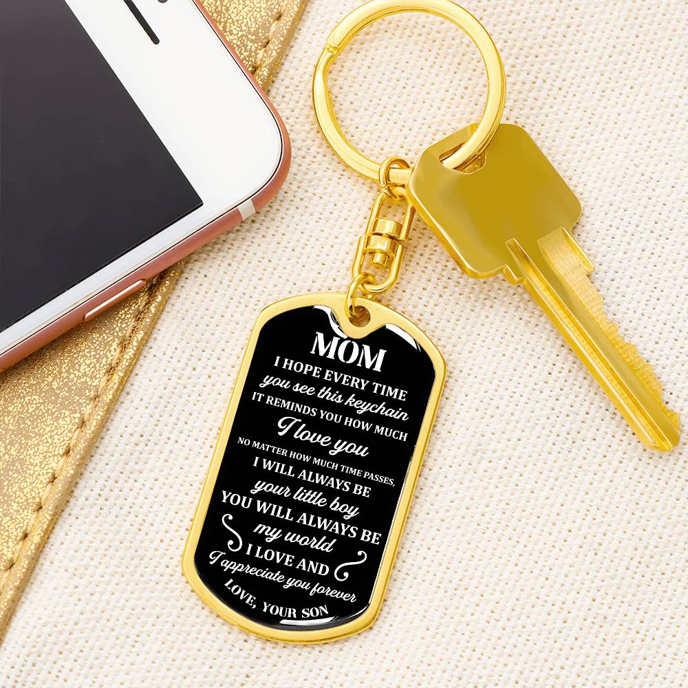 Mom Keychain Gift from Son – Sentimental Dog Tag