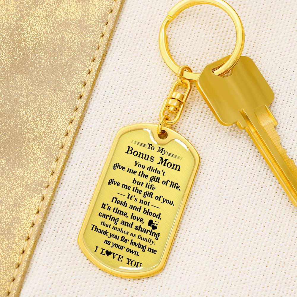 Bonus Mom Keychain Gift – Thank You for Loving Me