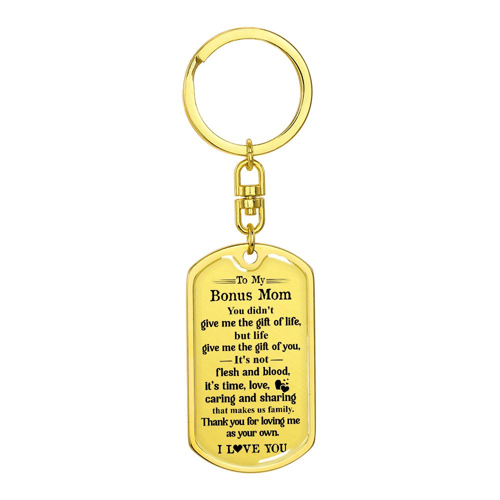 Bonus Mom Keychain Gift – Thank You for Loving Me