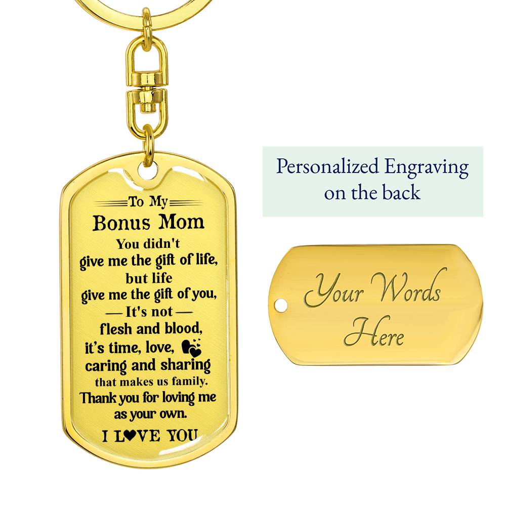Bonus Mom Keychain Gift – Thank You for Loving Me