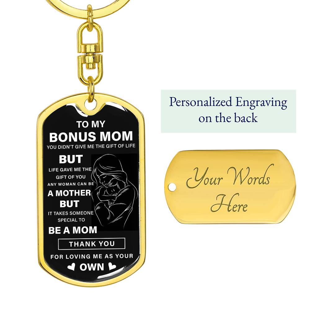 Bonus Mom Keychain Gift from Stepson or Stepdaughter