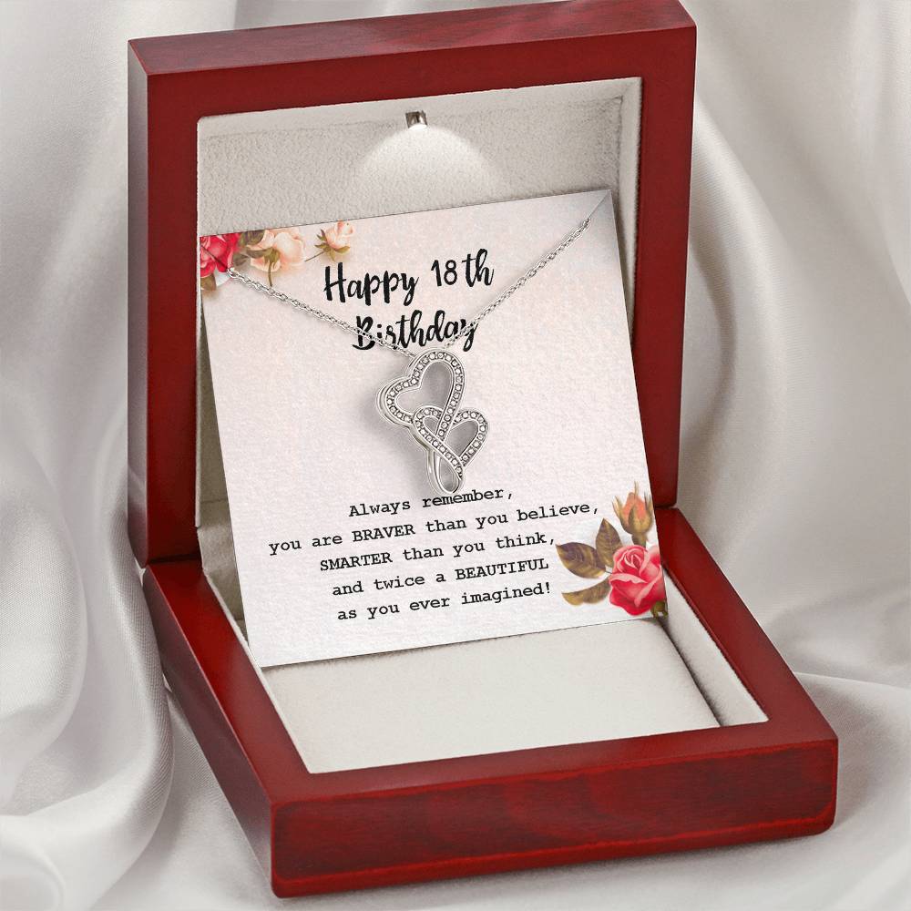 18th Birthday Infinity Hearts Necklace – Gift Boxed