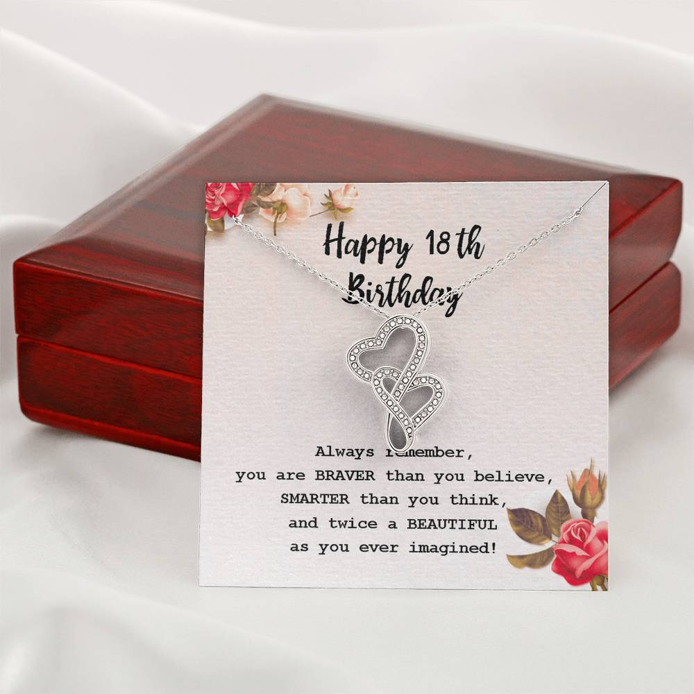 18th Birthday Infinity Hearts Necklace – Gift Boxed