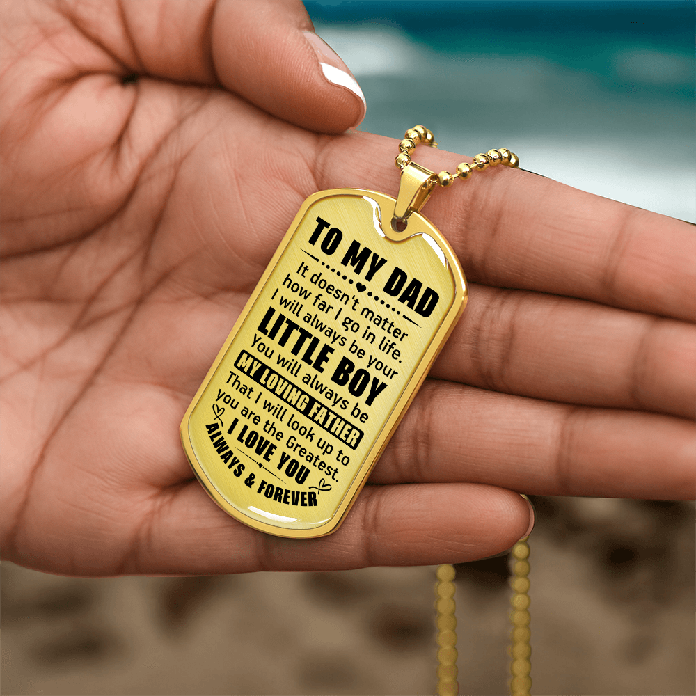 Dog Tag Necklace Gift for Dad From Son Father’s Day Gift