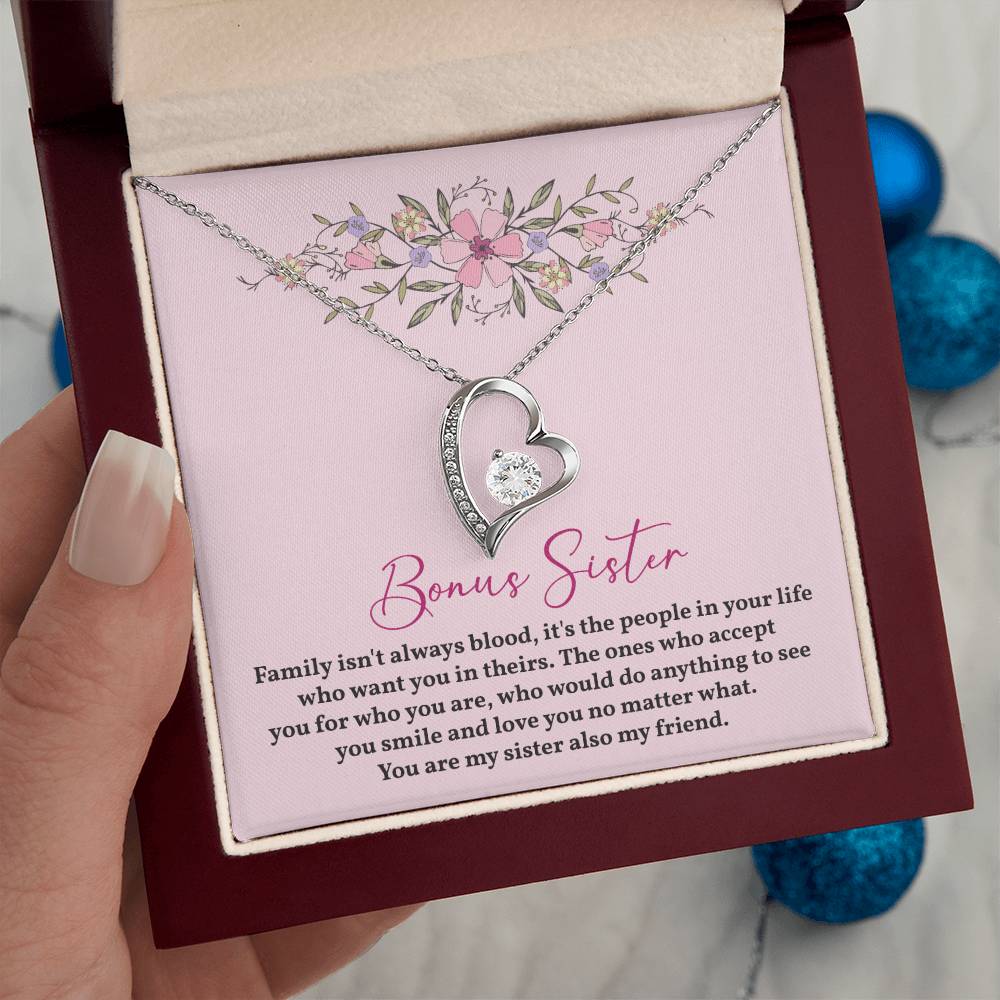 Bonus Sister Heart Necklace – Gift for Chosen Sister