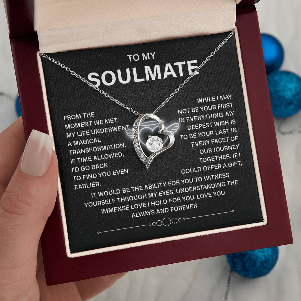 To My Soulmate Necklace – Deep Love Keepsake Gift for Wife Or Girlfriend