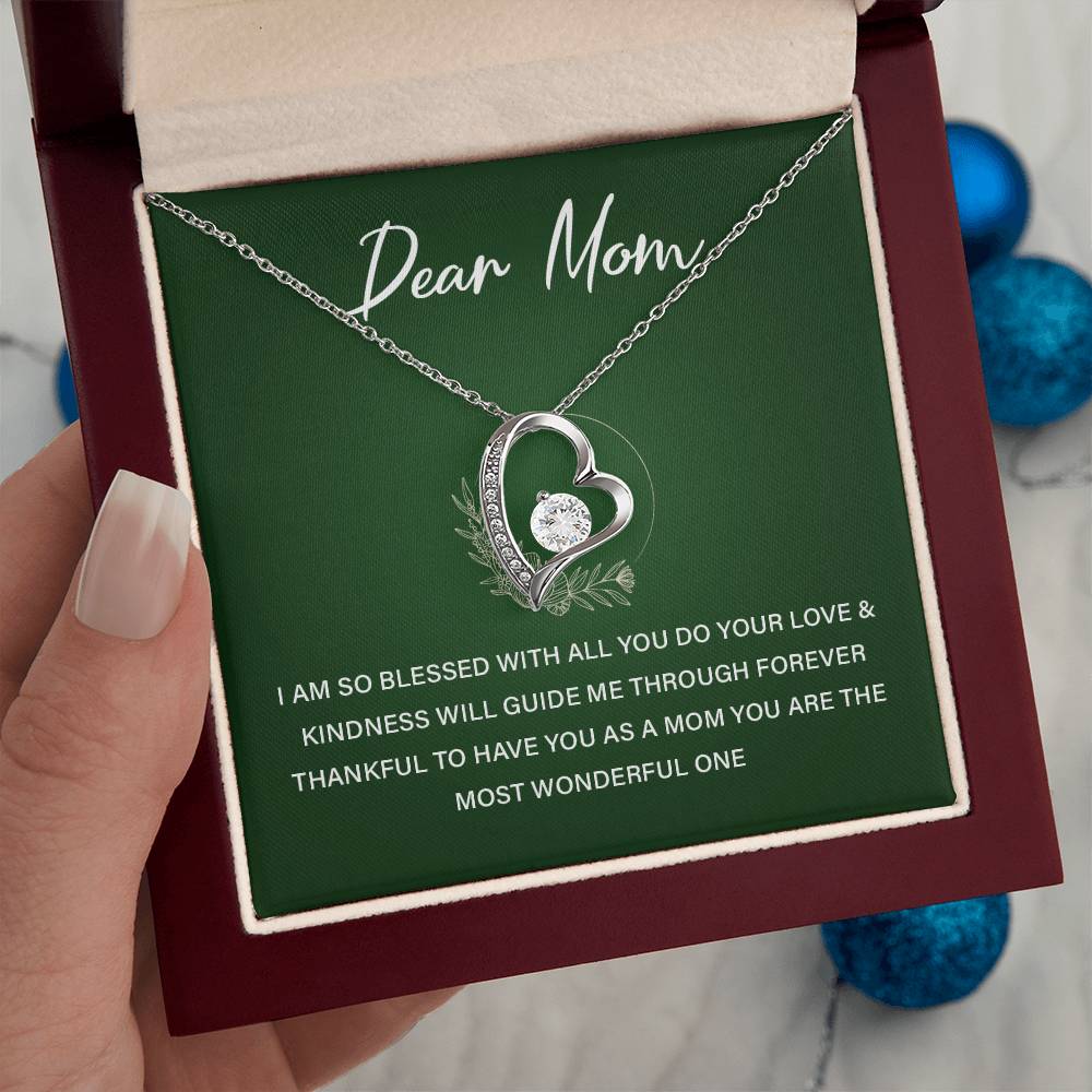 Heart Necklace Gift For Mom From Daughter With Lovely Note