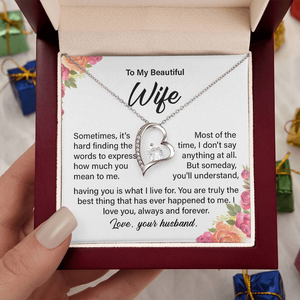 Gift for Wife from Husband with Romantic Floral Card