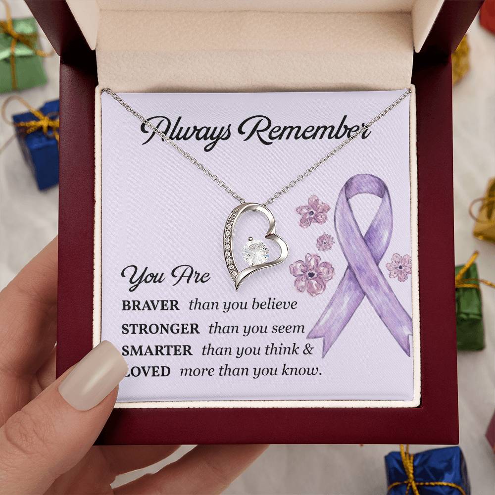 Cancer Support Gift with Purple Ribbon – Message Card
