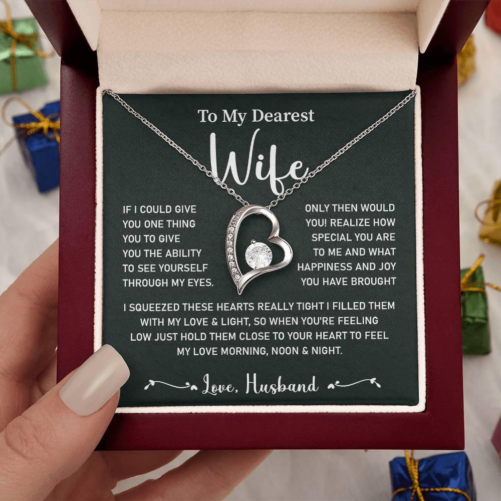 Wife Necklace Gift from Husband Message Card Box