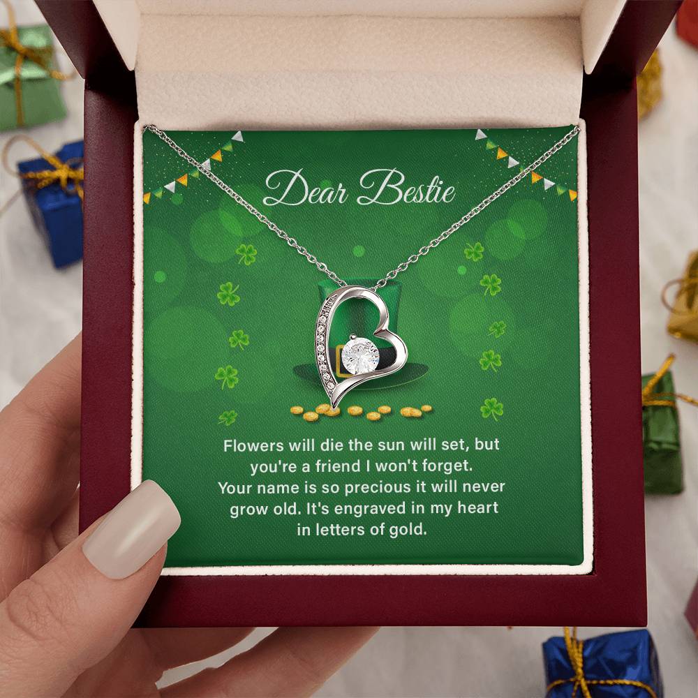 Best Friend Necklace St. Patrick’s Gift Box Card