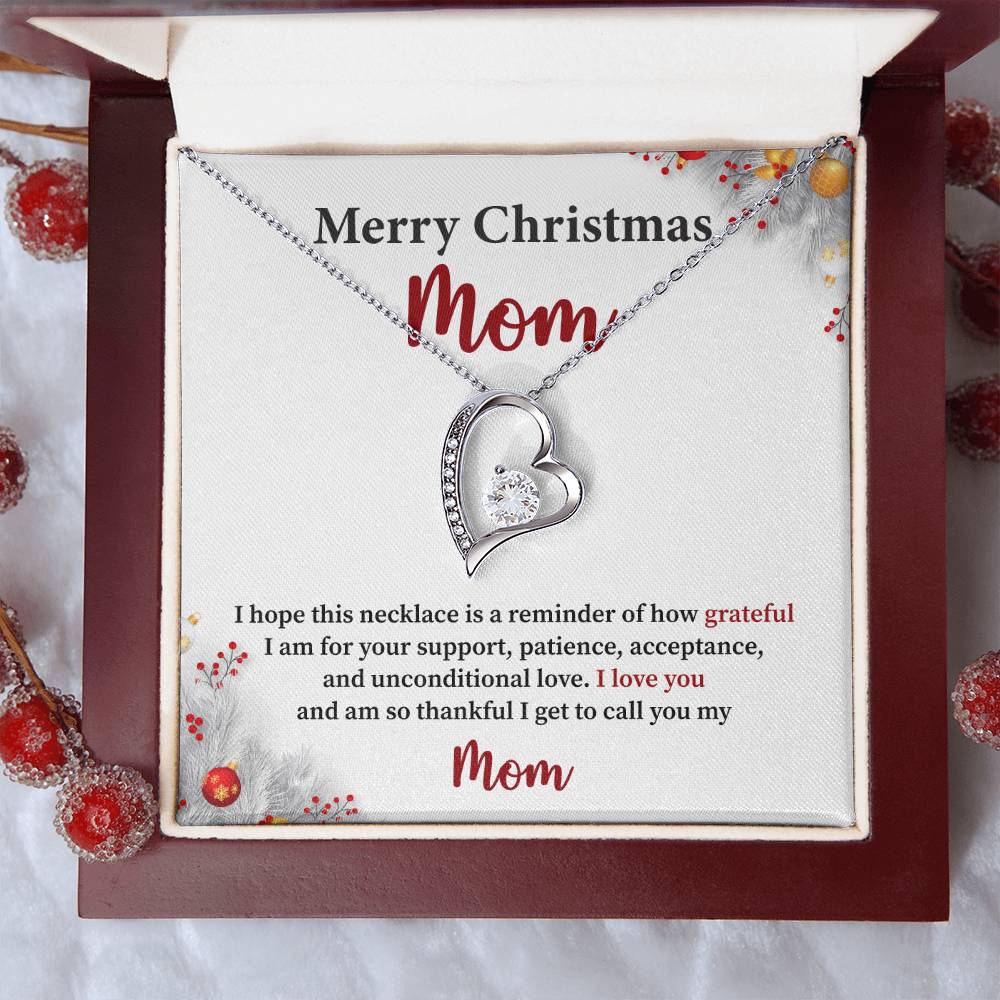 Merry Christmas Necklace Gift For Mom Gift From Son Or Daughter
