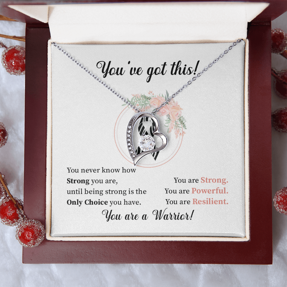 Carcinoid Cancer - Zebra Ribbon Awareness Warrior Necklace