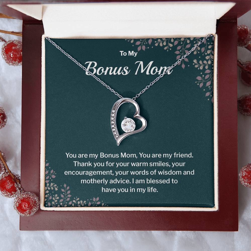 Bonus Mom Necklace Gift with Message Card