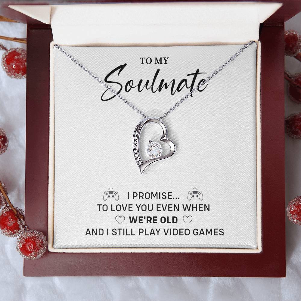 Gamer Soulmate Necklace Gift for Her – Message Card Box