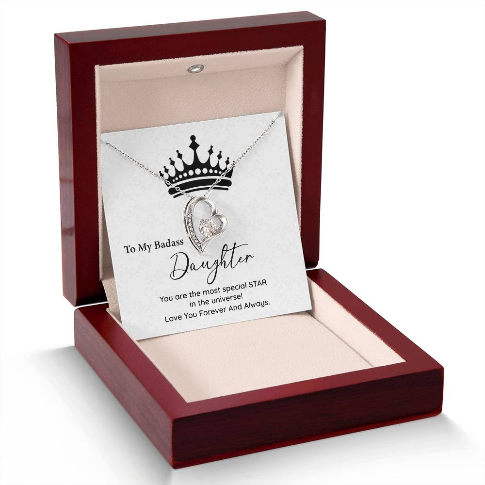 Badass Daughter Gift – Crown Message Card Jewelry