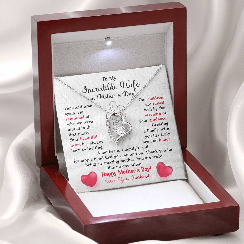Mother’s Day Jewelry Gift for Wife with Message Card