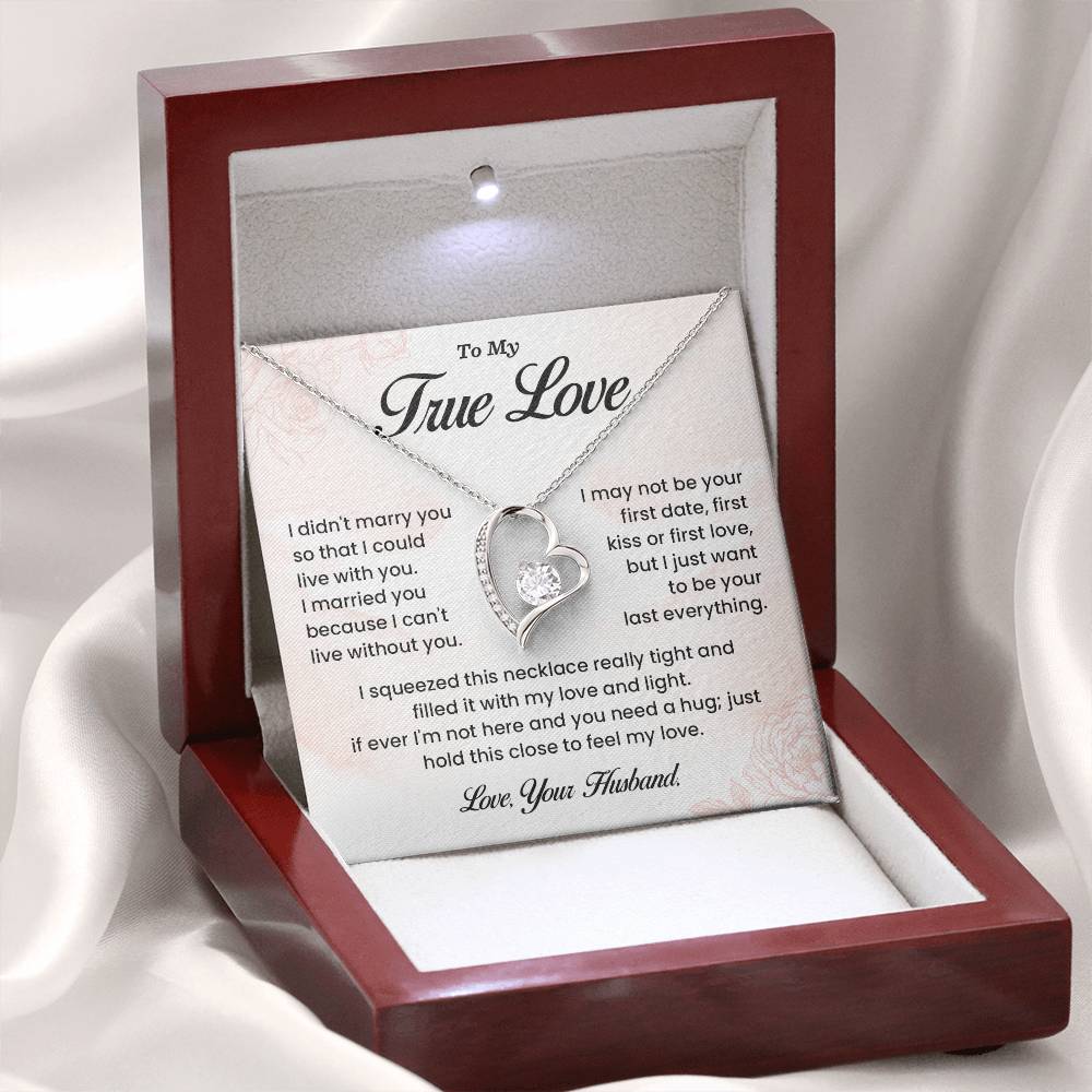 True Love Necklace Gift for Wife – Message Card