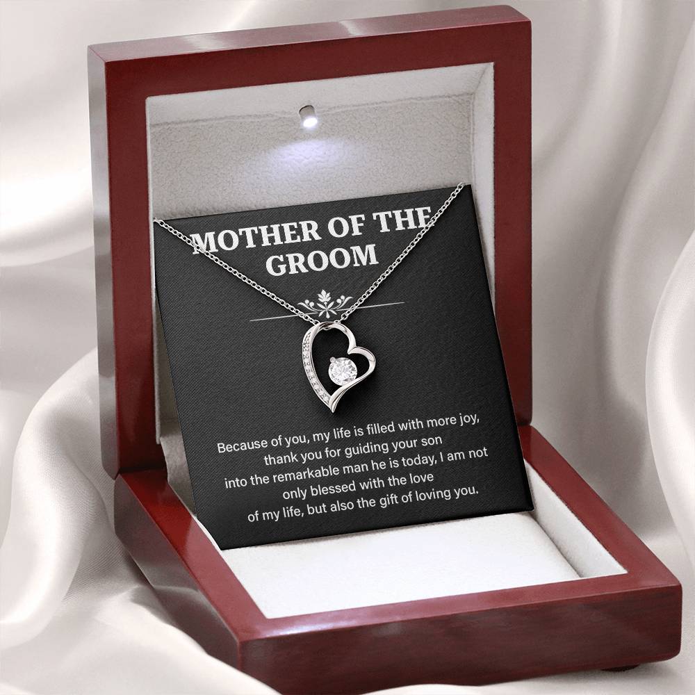 Mother of the Groom Necklace Gift with Heartfelt Message Card