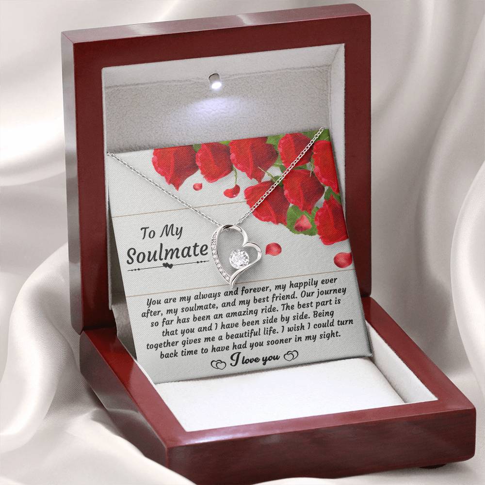 Soulmate Necklace Gift for Her with Message Card