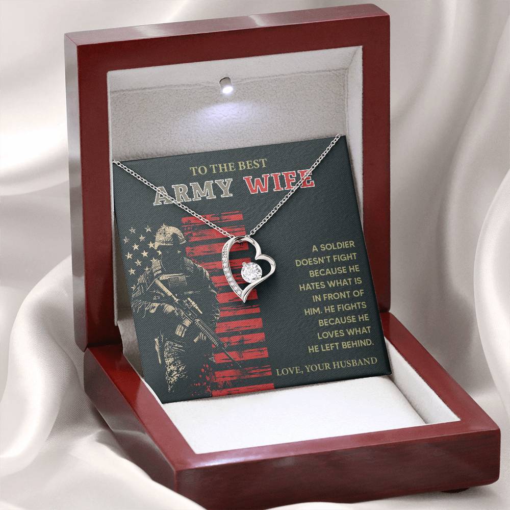 Army Wife Necklace Gift from Husband – With Gift Box