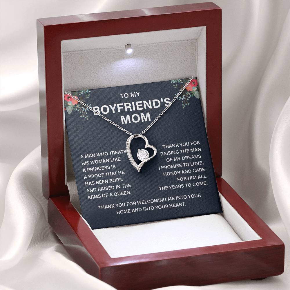 Boyfriend’s Mom Gift Necklace with Message Card