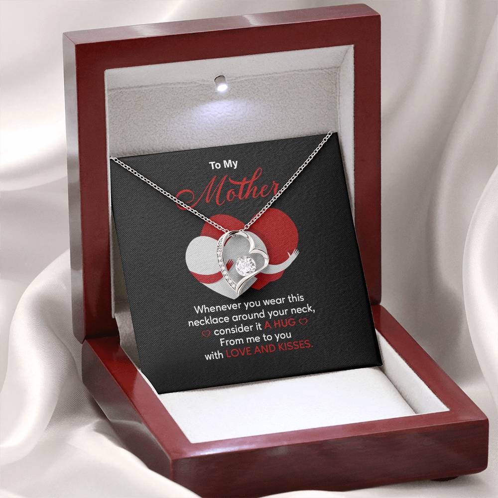 Mother Necklace Gift with Hug Message Card