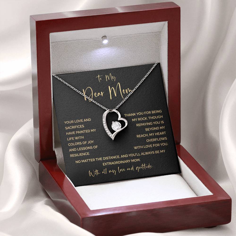 To My Mom Heart Necklace Gift – Emotional Message of Love and Gratitude