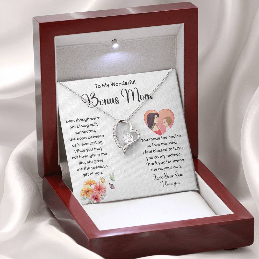 Bonus Mom Necklace Gift from Son – With Gift Box