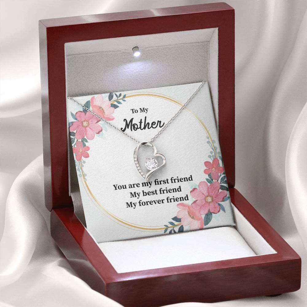 Mother Necklace Gift – First & Forever Friend Card