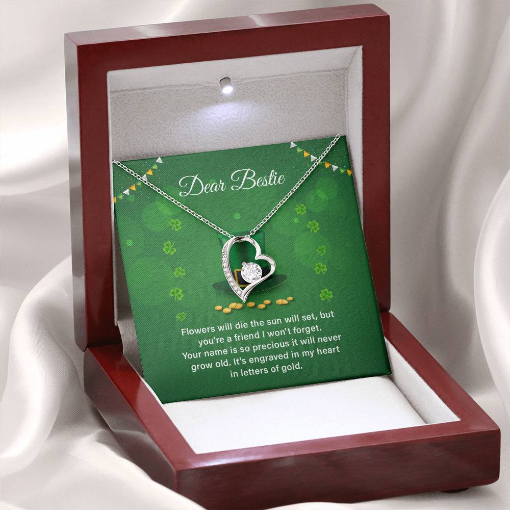 Best Friend Necklace St. Patrick’s Gift Box Card