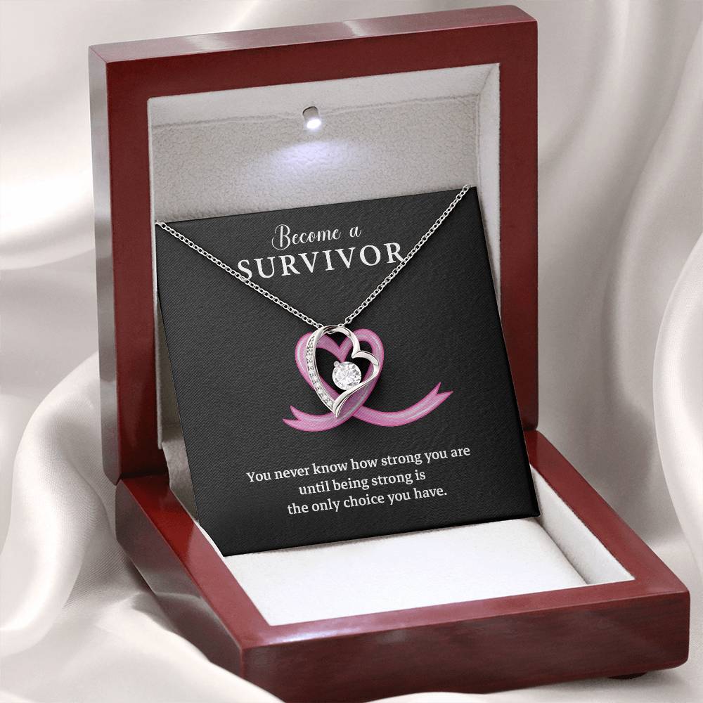 Breast Cancer Survivor Necklace Gift – Inspirational Strength Jewelry
