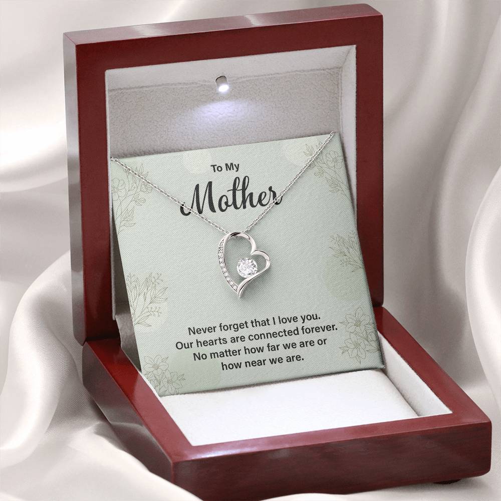 Heart Necklace Gift For Mom From Child With Message Card