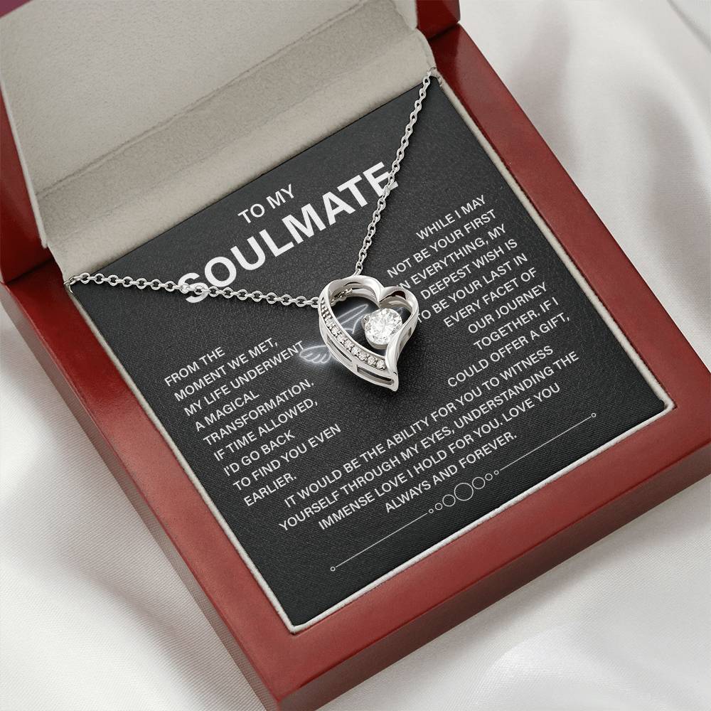 To My Soulmate Necklace – Deep Love Keepsake Gift for Wife Or Girlfriend