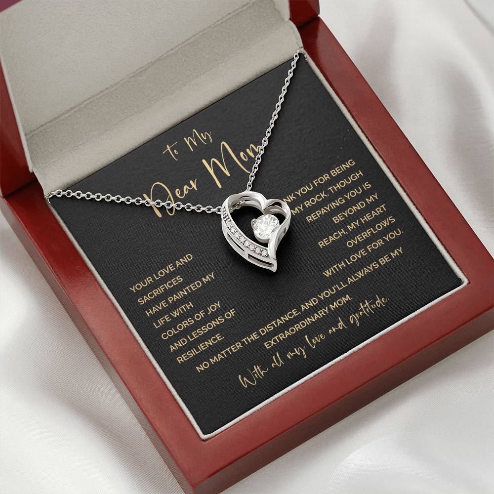 To My Mom Heart Necklace Gift – Emotional Message of Love and Gratitude