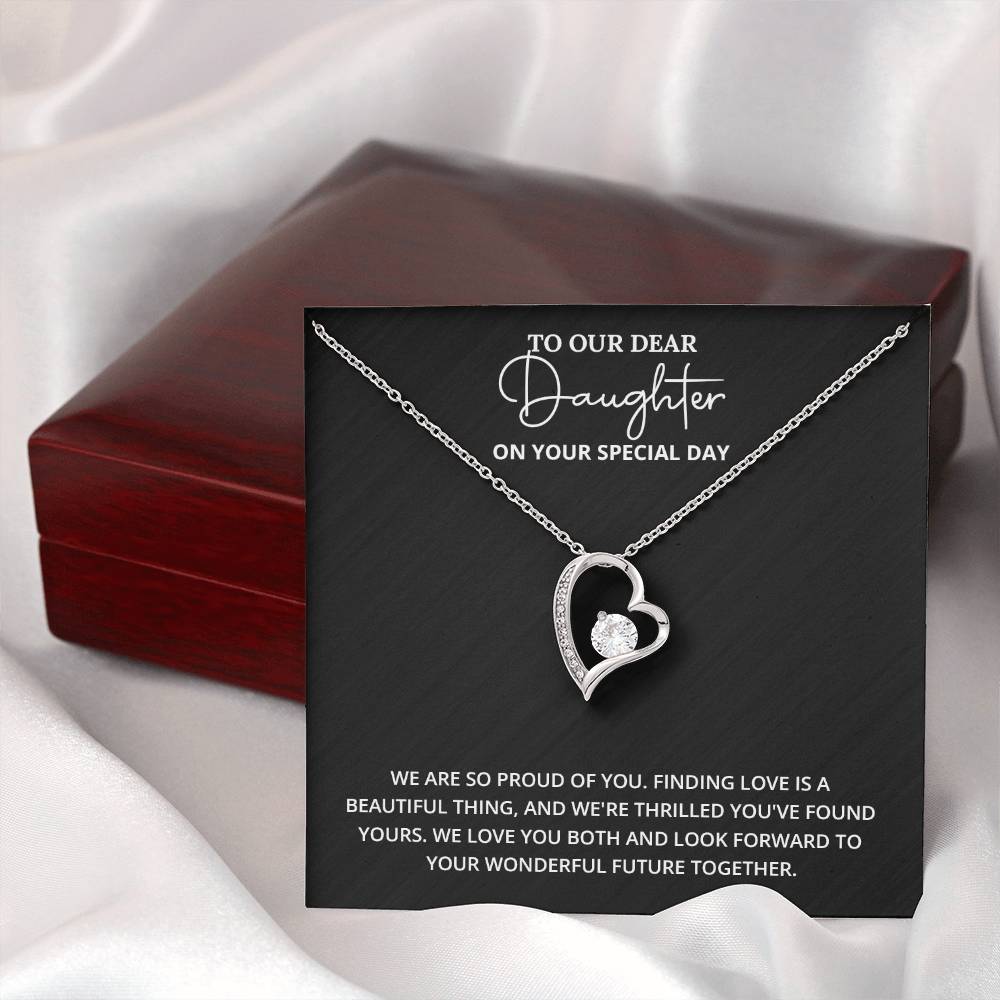 Daughter Engagement Necklace from Parents – Elegant Heart Pendant Gift