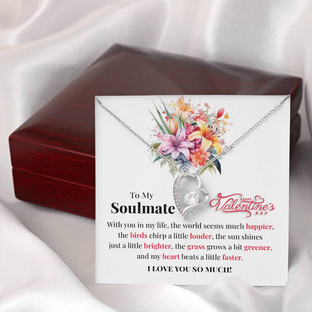 Soulmate Valentine Necklace Gift with Love Card