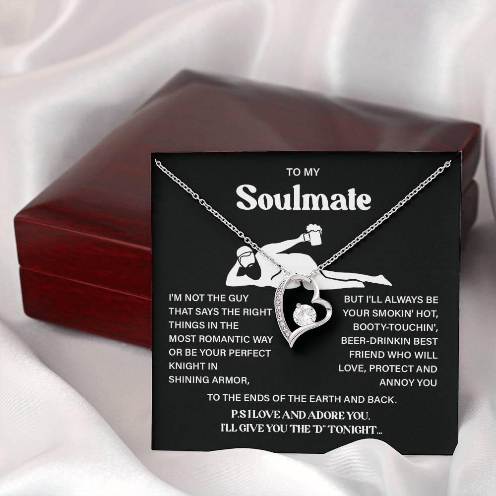 Funny Soulmate Necklace Gift – Message Card & Box