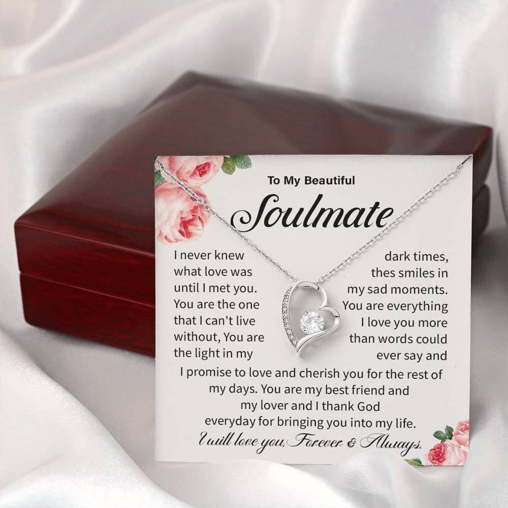 Soulmate Necklace Gift for Her – Love Message Card