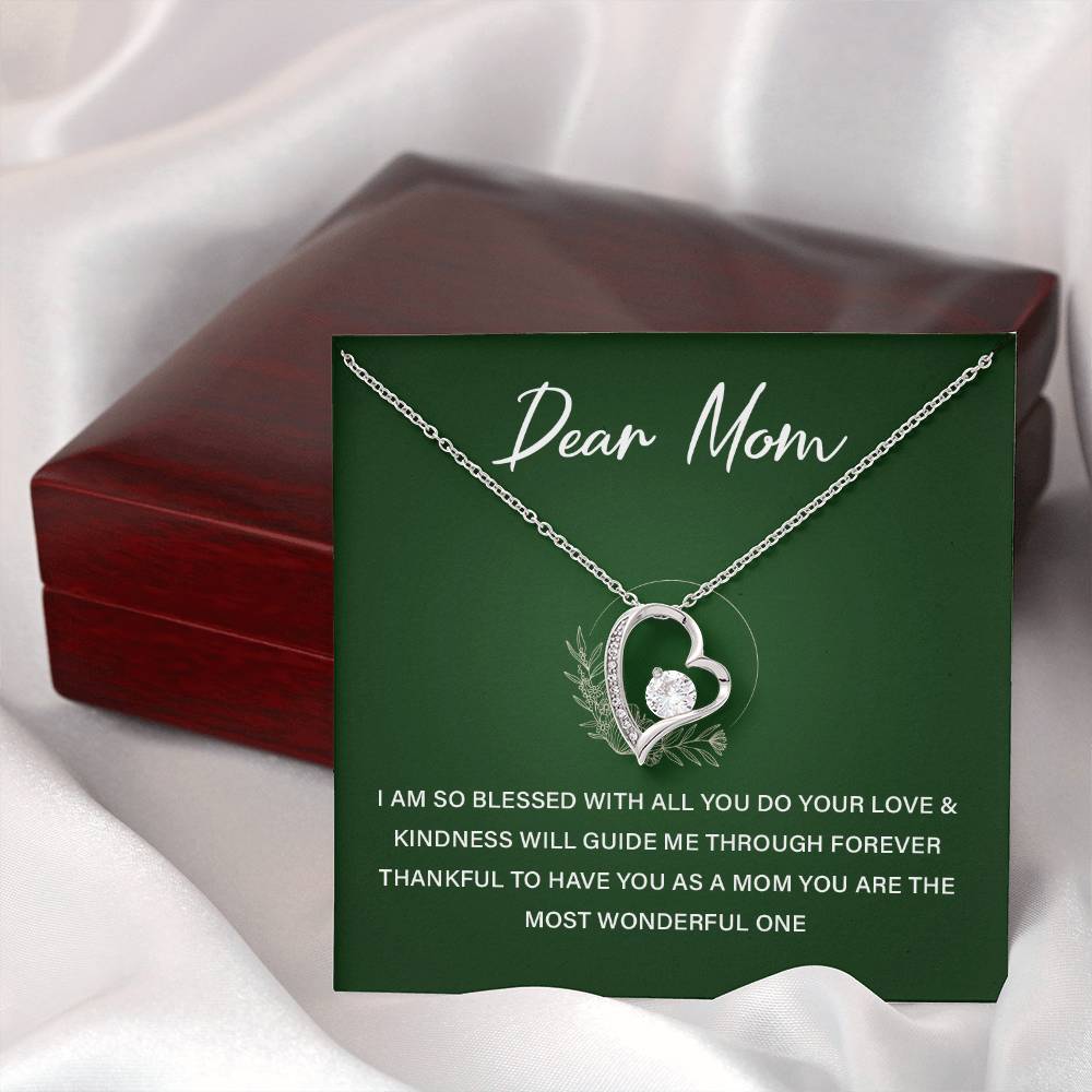 Heart Necklace Gift For Mom From Daughter With Lovely Note