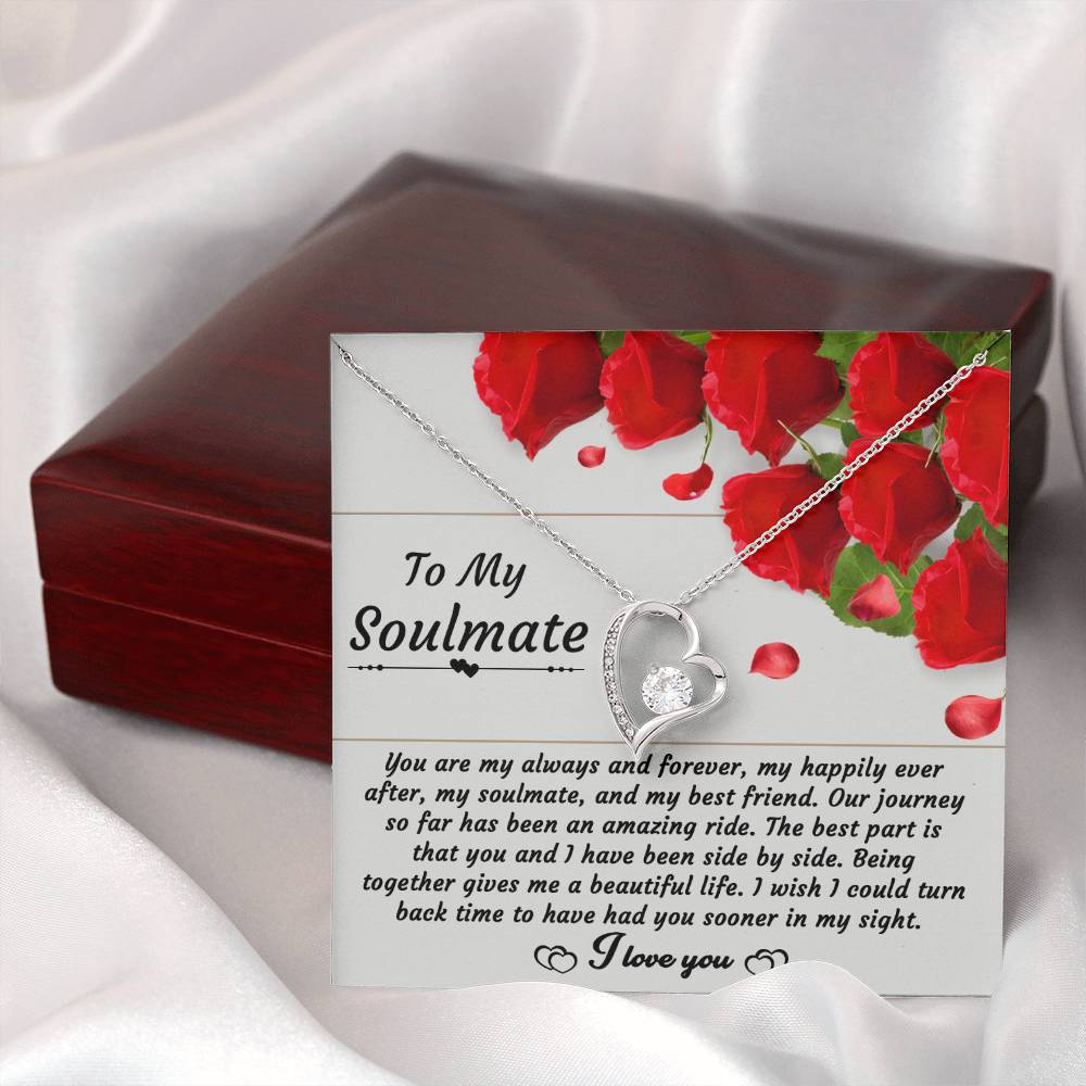 Soulmate Necklace Gift for Her with Message Card