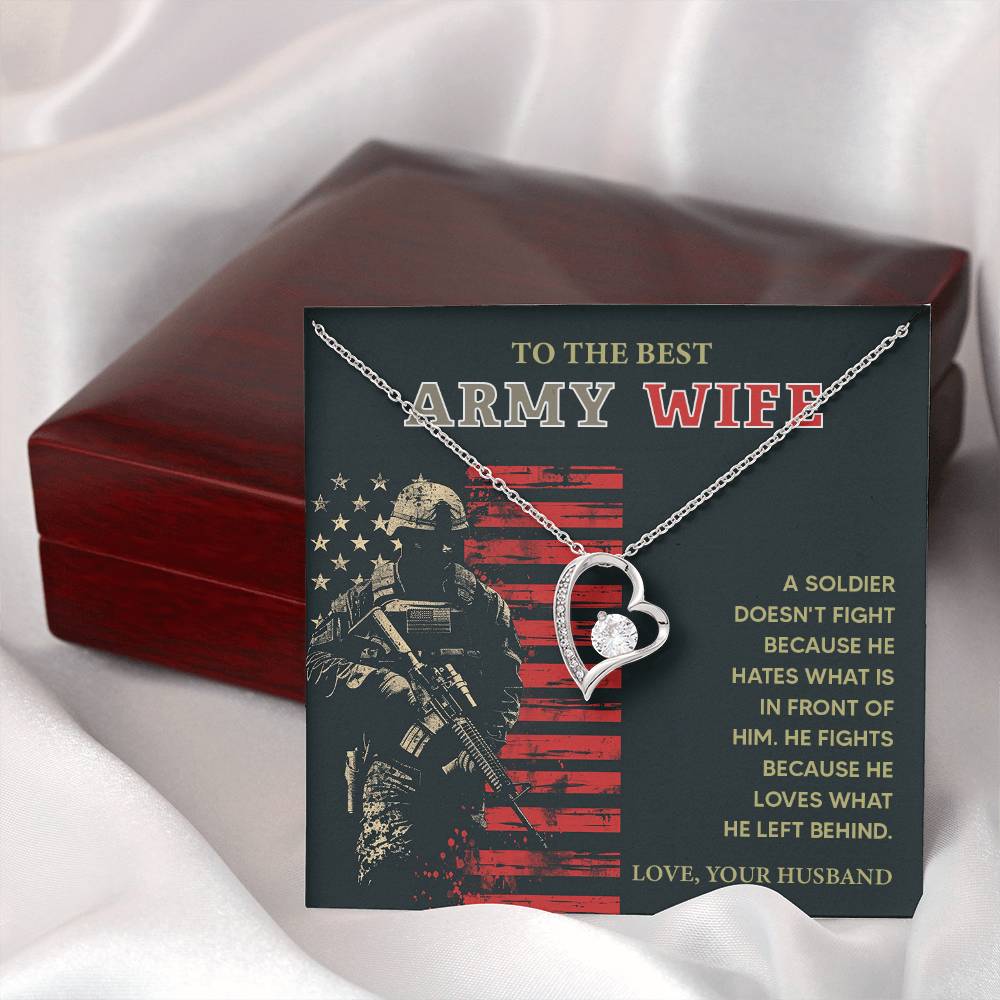 Army Wife Necklace Gift from Husband – With Gift Box