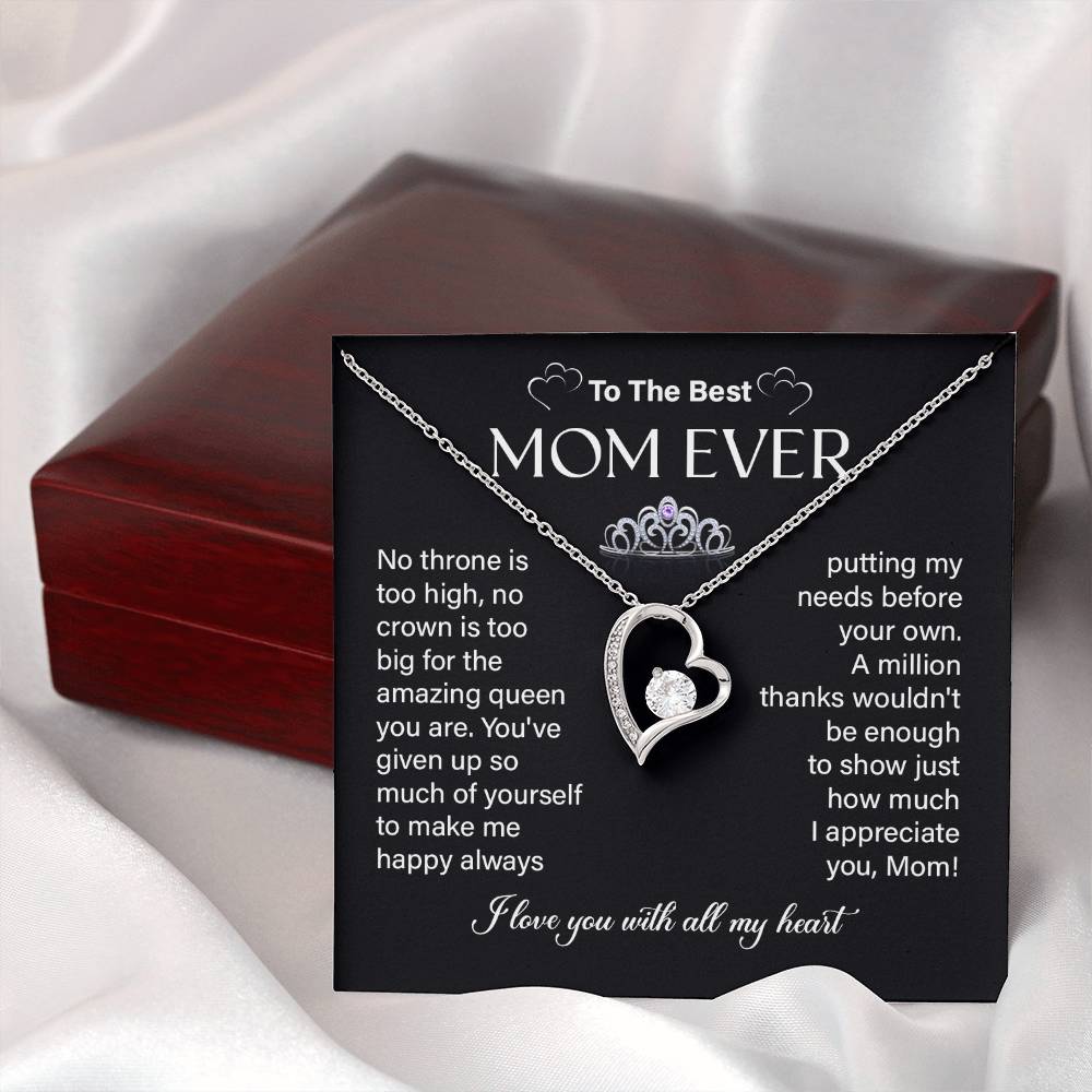 Necklace Gift for Mom – Best Mom Ever Message Card
