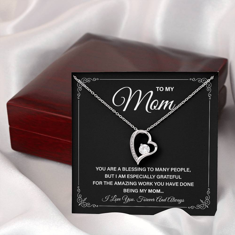 Elegant Mom Necklace Gift with Grateful Message
