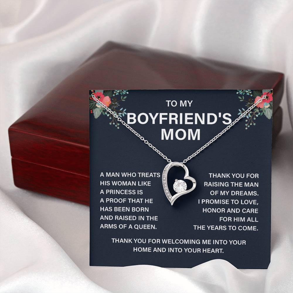 Boyfriend’s Mom Gift Necklace with Message Card