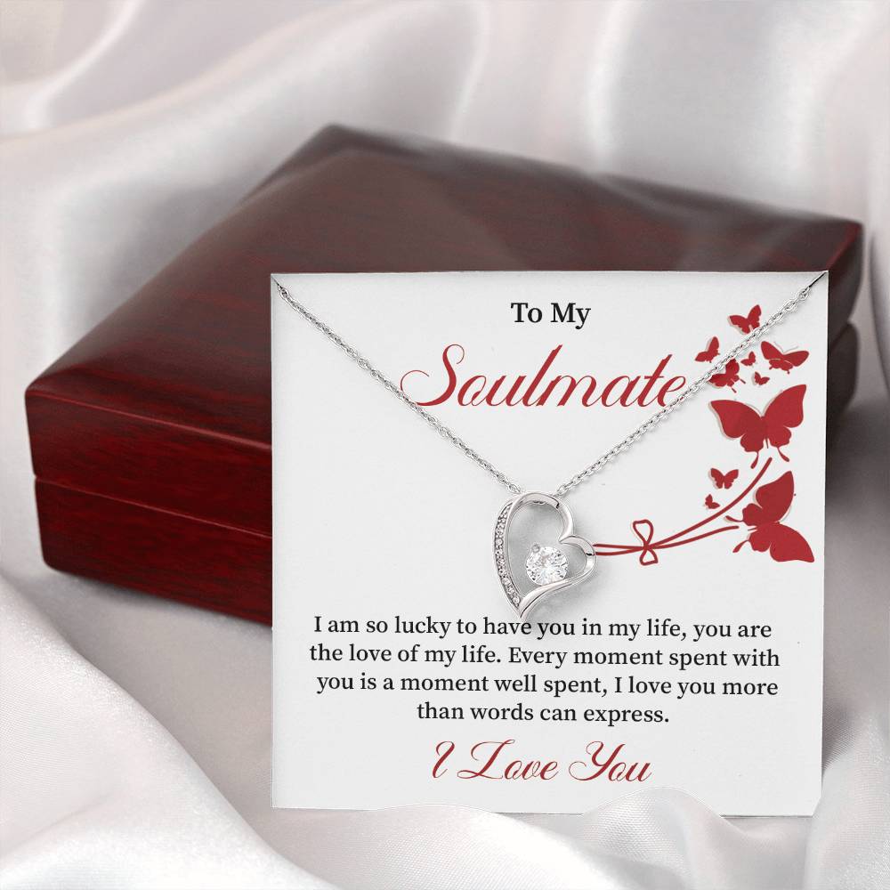 Soulmate Necklace Gift for Women – Love of My Life Message Card