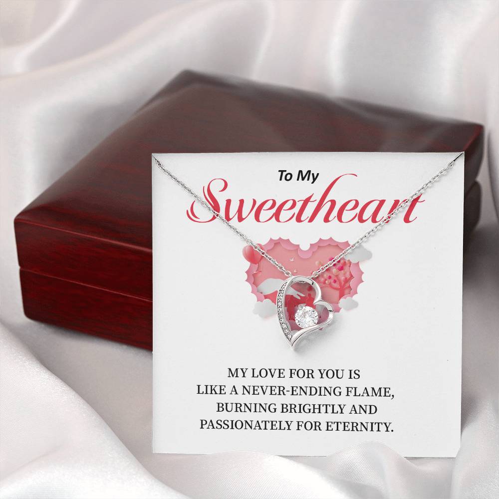 Sweetheart Necklace Gift – Eternal Flame Love Card